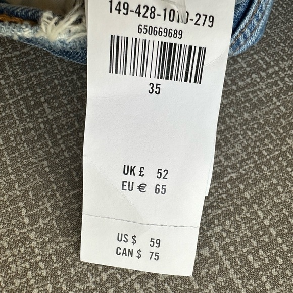 Abercrombie & Fitch Sz 35 20 Distressed Shorts Curve Love 90s High Rise Cut Off - Picture 5 of 12